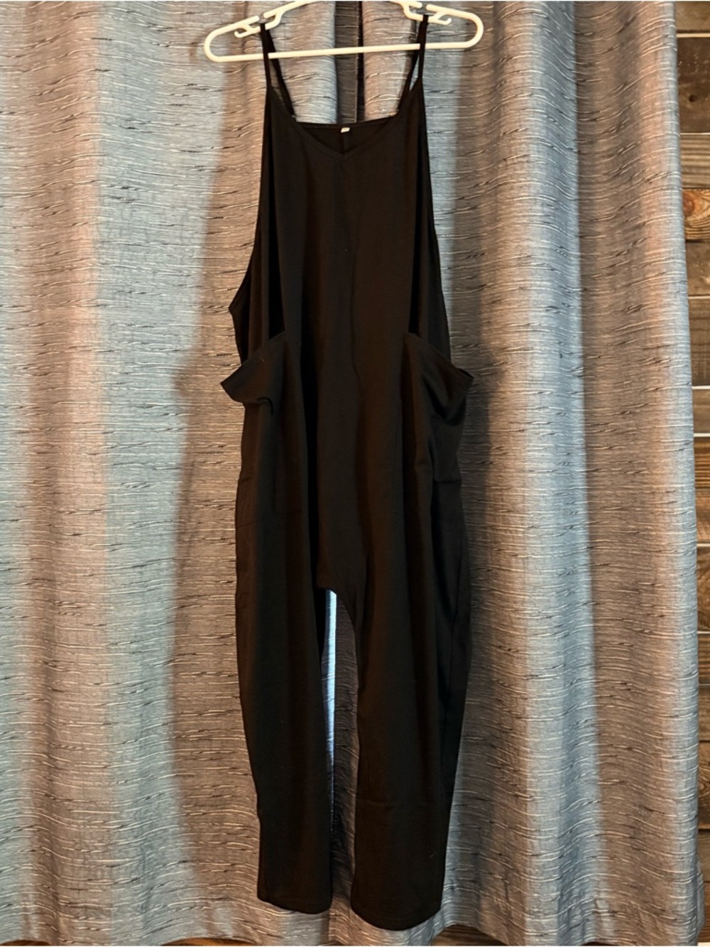 Black Women's Jumpsuit - Romper with Side Pockets
